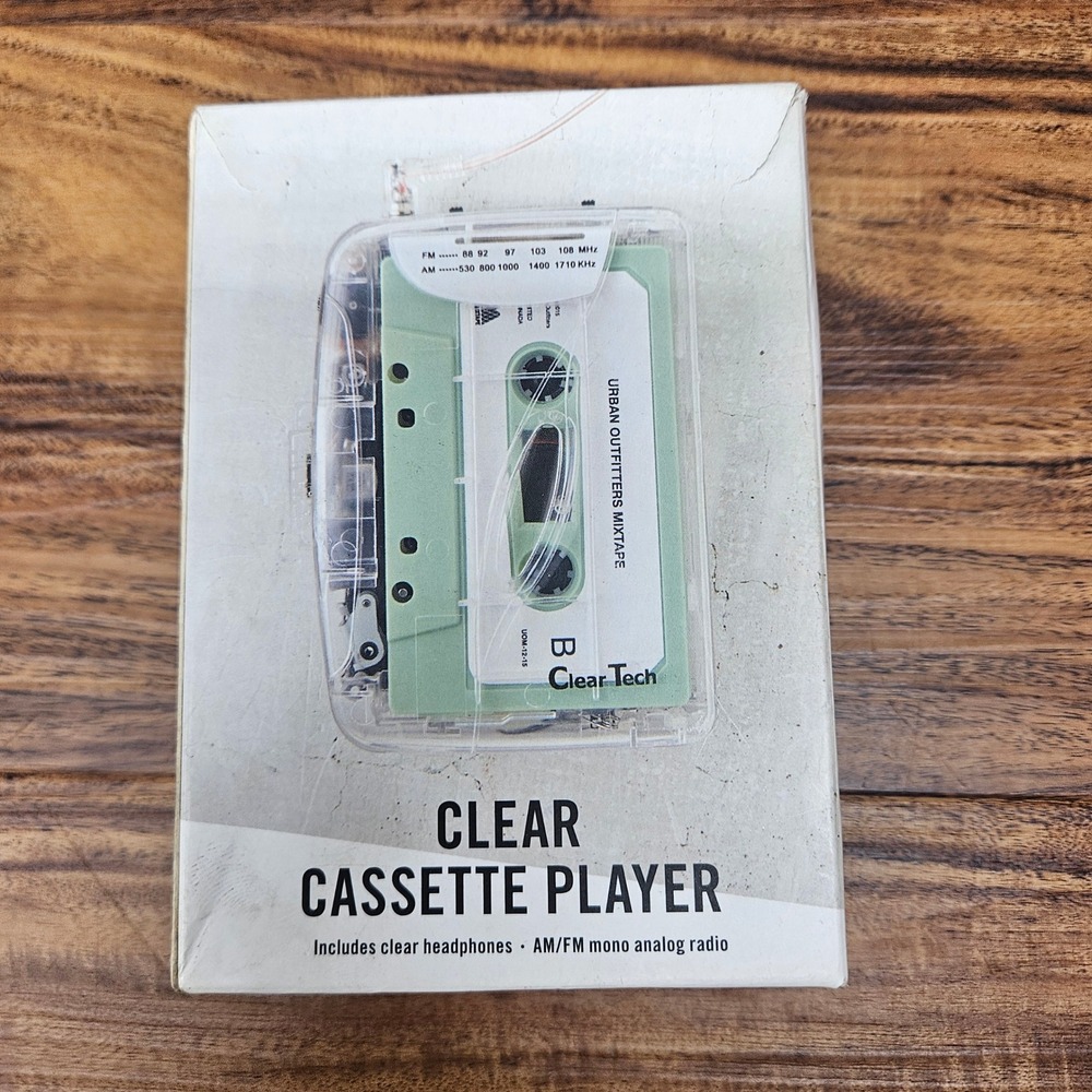 Clear Tech CT-150 Portable Clear Cassette Player AM/FM Radio Retro Transparent